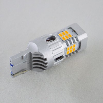 LED лампа в поворот 7440, T20, W21W, 66-2016 led , Желтый с обманкой