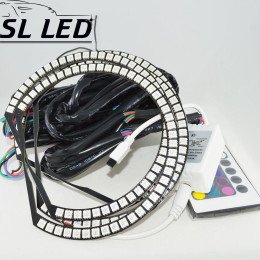 Светодиодные кольца RGB (ангельские глазки) 131,5 мм. SMD 5050 суперяркие 4 Кольца