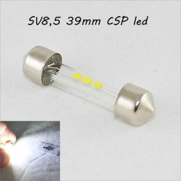 SLP LED светодиодная лампа в подсветку салона, номеров, цоколь SV8.5(C5W)(C10W) 41mm. 3 CSP led, 12 В. 6500К