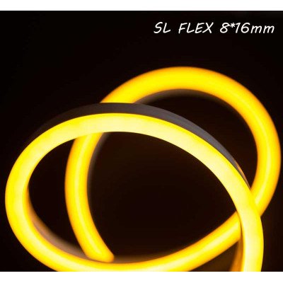 Світлодіодний неон SL FLEX (Неон Флекс, FlexNeon) 8*16 мм. 120-2835 220V Жовтий