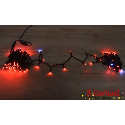 Гірлянда LED "Нитка" (String) 100LED 8 мм 10м, чорний дріт, червона, вулична, (каучук) Гірлянда LED "Нитка" (String) 100LED 8 мм 10м, чорний дріт, червона, вулична, (каучук)