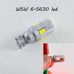 Світлодіодна лампа в повторювач стоп, задній габарит, цоколь T10(W5W) 6-5630 9-16V Лінза