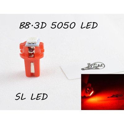 LED лампа в подсветку приборной панели, цоколь B8.3D SL LED красный
