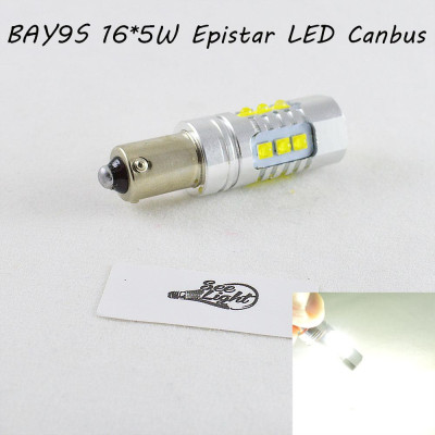 Мощная светодиодная  лампа  SLP LED с цоколем BAY9S (H21W) (H6W) Epistar 80W 9-30V Белый Canbus