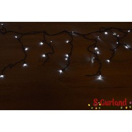 Світлодіодна гірлянда "Бахрома" 100 ламп (LED) 4 мм, чорний дріт, білий колір, вулична.
