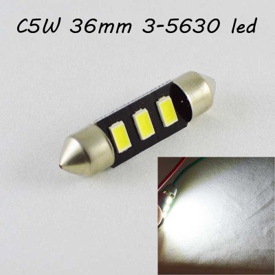 Світлодіодна лампа SLS LED цоколь SV8,5(C5W) 36мм 3-5630 Білий