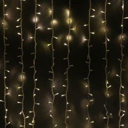 Гирлянда Штора (Curtain) "Теплый" 3*1, 5 м, ПРОЗРАЧНЫЙ КАБЕЛЬ Вертикально свисающая гирлянда на 1, 5 метра.