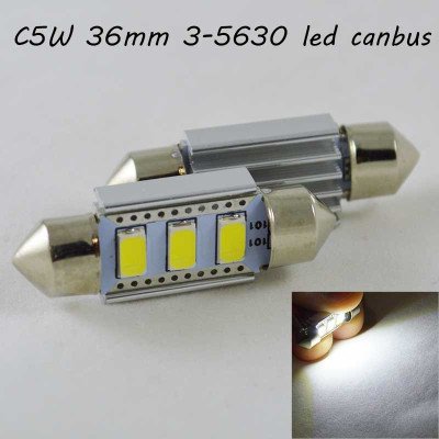 Автомобільна лампа SLS LED з обманкою у номери, салон, цоколь SV8,5(C5W) 36mm 3-5630 Білий Автомобільна лампа SLS LED з обманкою у номери, салон, цоколь SV8,5(C5W) 36mm 3-5630 Білий