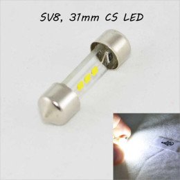 SLP LED світлодіодна лампа в підсвітку салону, номерів, цоколь SV8.5(C5W) 31mm. 3 CSP led, 12 Ст. 6500К