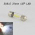 SLP LED світлодіодна лампа в підсвітку салону, номерів, цоколь SV8.5(C5W) 31mm. 3 CSP led, 12 Ст. 6500К