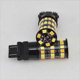 Автомобильная LED лампа SLP LED ДХО + поворот с цоколем 3157(P27/7W)(3757)(W2/5*16q) 48 2835 led жёлтый/белый