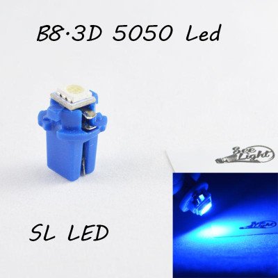 LED лампа в подсветку приборной панели, цоколь B8.3D SL LED синий