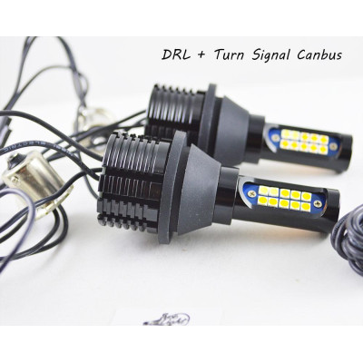 Установочный комплект ДХО и Поворот SLP LED с цоколем 1156(PY21W)(BAY15S) 20 Epistar 3030 led жёлтый/белый