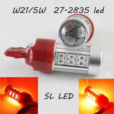 Светодиодная авто лампа SLP LED в задний фонарь с цоколем T20(W21W)(W21/5W) 27-2835 9-30V Красный Светодиодная авто лампа SLP LED в задний фонарь с цоколем T20(W21W)(W21/5W) 27-2835 9-30V Красный