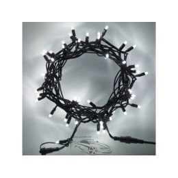Гирлянда уличная "Нить" (String) 200LED 15м белая, чёрный провод (каучук), светодиодная