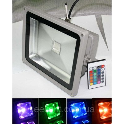 Світлодіодний прожектор RGB (різнокольоровий) 10W,20W,30W,50W в наявності + пульт ДУ. Світлодіодний прожектор RGB (різнокольоровий) 10W,20W,30W,50W в наявності + пульт ДУ.