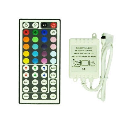 Контролер для LED RGB стрічки IK-управління 44 кнопок 72 ВТ. Контролер для LED RGB стрічки IK-управління 44 кнопок 72 ВТ.