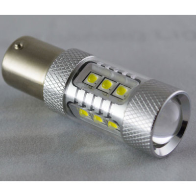 Светодиодная лампа Epistar+Cree в задних ход автомобиля с цоколем 1156(BA15S,P21W)  80W 9-30V 1000lm Белый