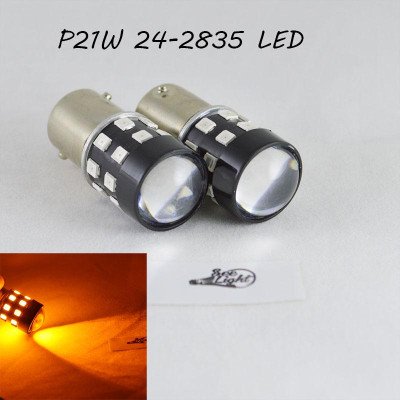 Світлодіодна лампа SL LED 24-2835 SMD в покажчик повороту з цоколем 1156(P21W)(BA15S) Жовтий Світлодіодна лампа SL LED 24-2835 SMD в покажчик повороту з цоколем 1156(P21W)(BA15S) Жовтий