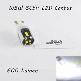 Led лампа в габарит SLP LED, цоколь W5W(T10)  6-CSP LG led, 9-30 В. Белый, Canbus