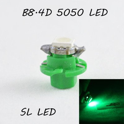 LED лампа в подсветку приборной панели, цоколь B8.4D SL LED зеленый