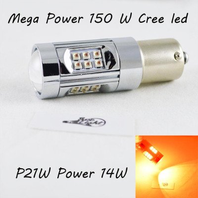 LED лампа SLP LED в задній ліхтар автомобіля з цоколем 1156(BA15S,P21W) Cree 150W 9-30V 1400lm Червоний