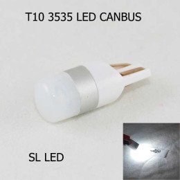 LED лампа в габарит SL LED, с обманкой, can bus, цоколь W5W(T10)  Osram led 3030 12 В. Белый 6000K