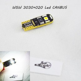Светодиодная лампа SL LED с обманкой, цоколь W5W(T10)  3030+020 LED, 12 В. Белый