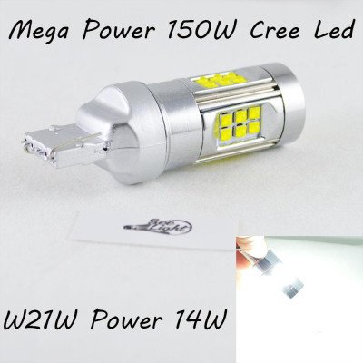 Светодиодная лампа SLP LED Cree в задний ход автомобиля с цоколем 7440(T20,W21W)  150W 9-30V 1400lm Белый