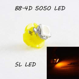 LED лампа в подсветку приборной панели, цоколь B8.4D SL LED желтый