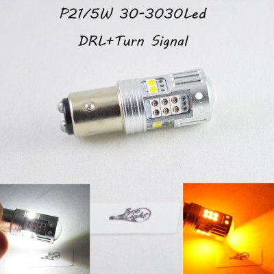 Авто лампа SLP LED с цоколем 1157(P21/5W)(BAY15D) 3030 30led жёлтый/белый