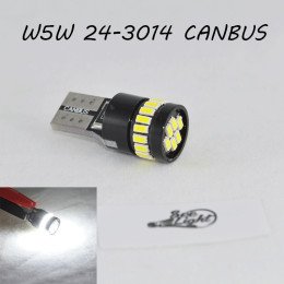 Светодиодная лампа SL LED с обманкой, цоколь W5W(T10)  24 LED 3014, 12 В. Белый