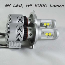 Комплект LED ламп в основные фонари, Цоколь Н4, серия G8, 36W, 6000 Люмен/Комплект