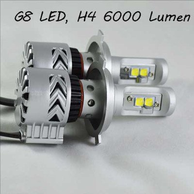 Комплект LED ламп в основные фонари, Цоколь Н4, серия G8, 36W, 6000 Люмен/Комплект Комплект LED ламп в основные фонари, Цоколь Н4, серия G8, 36W, 6000 Люмен/Комплект