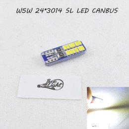 Лед лампа в габарит SLS LED, с обманкой Can шины, цоколь W5W(T10) 24 светодиода типа 3014 12 В. Белый