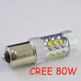 Светодиодная лампа SLP LED Cree в задних ход автомобиля с цоколем 1156(BA15S,P21W)  80W 9-30V 1100lm Белый