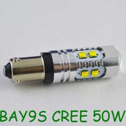 Мощная светодиодная  лампа  SLP LED с цоколем BAY9S (H21W) (H6W) Cree 50W 9-30V Белый