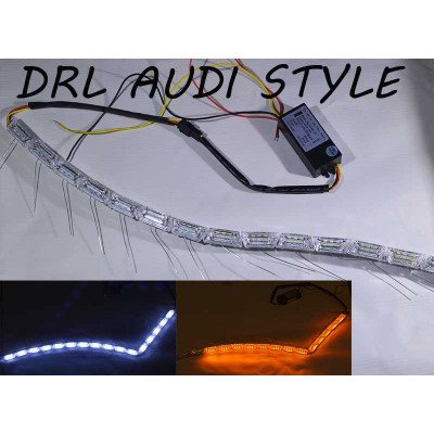 Денні ходові вогні SL LED, стиль Audi, з динамічним покажчиком повороту, довжина від 50 до75 див.
