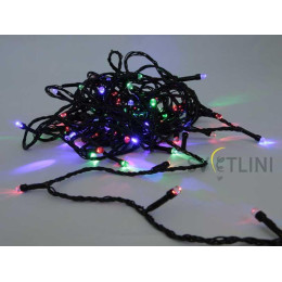 Гирлянда Нить (STRING) 8м, ПВХ, 100 светодиодов. Разноцветная RGB ЧЕРНЫЙ КАБЕЛЬ