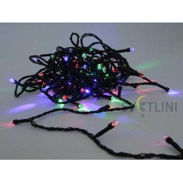 Гирлянда Нить (STRING) 8м, ПВХ, 100 светодиодов. Разноцветная RGB ЧЕРНЫЙ КАБЕЛЬ