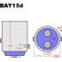 Светодиодная автомобильная лампа SLP LED с цоколем 1157(P21/5W)(BAY15D) 12-2835 9-30V красная, Сигнальный стоп