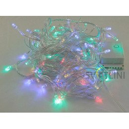 Гирлянда Нить (STRING) 8м, ПВХ, 100 светодиодов. Разноцветная RGB с контроллером