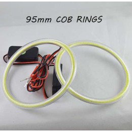 Led кольца в фару (ангельские глазки) 95-79мм COB суперяркие, с рассеивателями