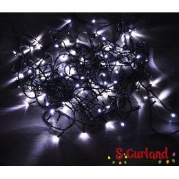 Гірлянда LED "Нитка" (String) 200LED 3 мм. 14 м, чорний дріт, біла, лінза