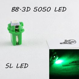 LED лампа в подсветку приборной панели, цоколь B8.3D SL LED зеленый