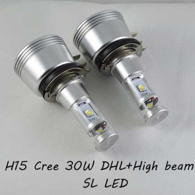 Комплект LED ламп SLP LED, H15 (PGS23t-1) Cree 30W Білий 6000K Комплект LED ламп SLP LED, H15 (PGS23t-1) Cree 30W Білий 6000K