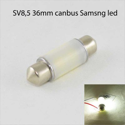 SLP LED світлодіодна лампа в підсвітку салону, номерів, цоколь SV8.5(C5W) 36mm. Samsung 5630 led, 12 - 24 Ст.