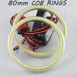 Led кольца в фару (ангельские глазки) 80-64мм COB суперяркие, с рассеивателями