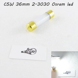 SLP LED світлодіодна лампа в підсвітку салону, номерів, цоколь SV8.5(C5W) 36mm. Osram 3030 led, 12-15 Ст.