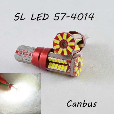 Лід лампа в габарит SL LED, з обманкою Can шини, цоколь W5W(T10) 57 світлодіодів типу 4014 9-30 Ст. Білий